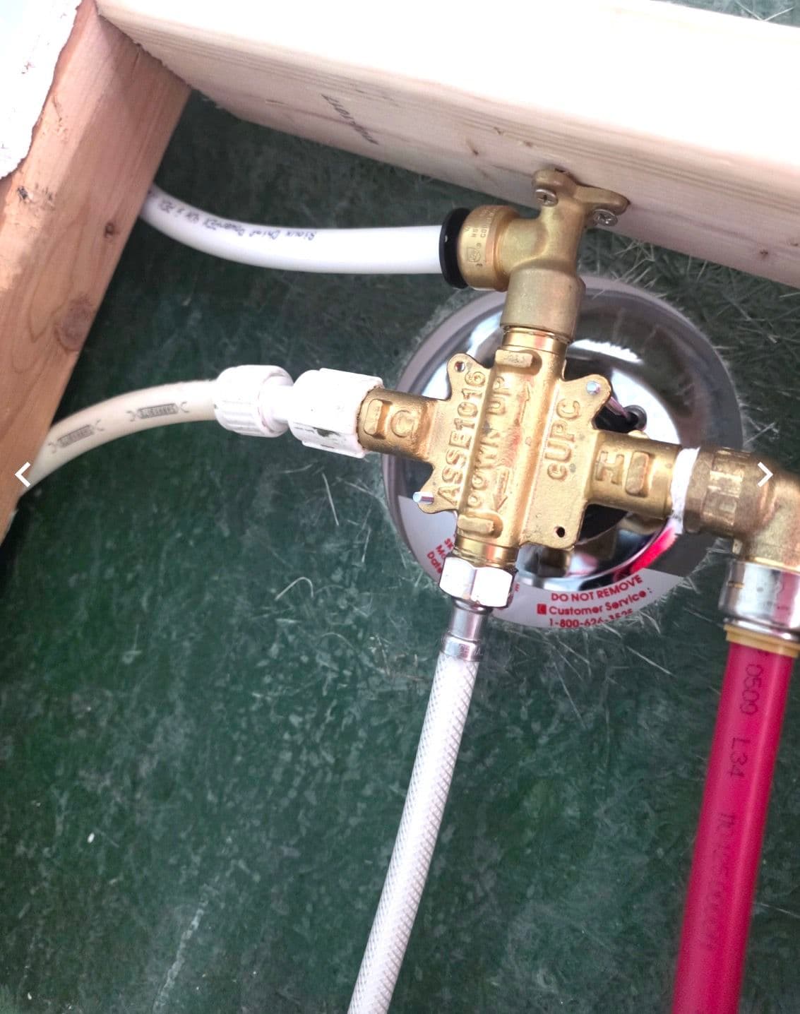 Leaking Shower Valve Replaced Right with Delta Trim and New Water Lines image