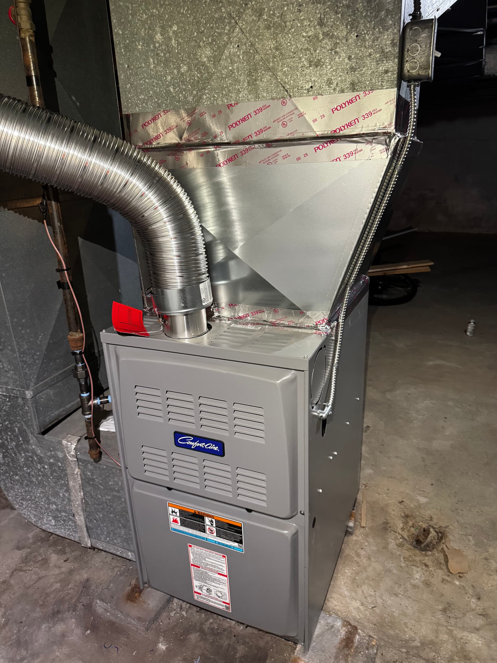 40-Year-Old Furnace Replaced With a Modern 80% Efficient Unit